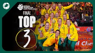 Netball World Cup Top 3 Final Moments  Australian Diamonds Vs England Roses [upl. by Eillom515]