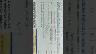 relation between relative refractive index and absolute refractive index class 10 physics notes [upl. by Micaela491]