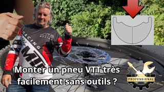 Comment monter un pneu VTT très facilement sans outils [upl. by Ellenhoj439]