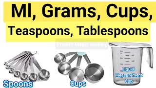 Baking Conversion Chart  Ml  Grams  Cups  Tablespoon  Teaspoon [upl. by Herbie]