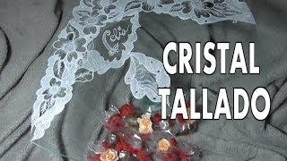 DIY TALLADO DE CRISTAL CON DIBUJO DE UN ENCAJE [upl. by Peppel]