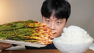 와차밥 갓담근 파김치 하나면 됩니다 🌶🌶 요리 먹방 Green Onion Kimchi ASMR MUKBANG REAL SOUND EATING SHOW [upl. by Suirradal]