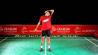 Tutorial bermain Bulutangkis  Stretching [upl. by Ebbarta]