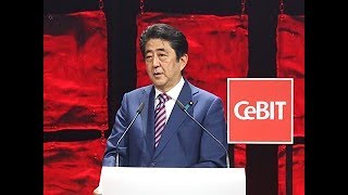 ＣｅＢＩＴ（国際情報通信技術見本市）２０１７ウェルカムナイト 安倍総理スピーチ平成29年3月19日 [upl. by Ahsirahc]