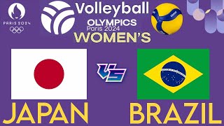 OLYMPIC WOMENS VOLLEYBALL LIVE │ JAPAN vs BRAZIL Livescore [upl. by Ttelrahc]