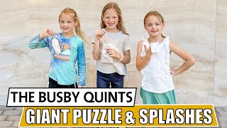 The Busby Quints Tackling a Giant Puzzle Challenge and HighLevel Splashing  OutDaughtered [upl. by Innek]