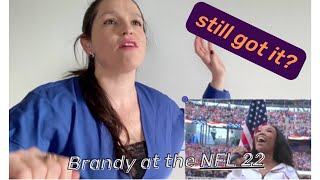 Vocal coach reacts Brandy at the NFL 2022 [upl. by Adnovahs]