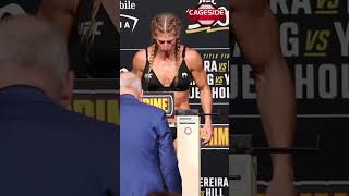 Holly Holm and Kayla Harrison hit 136 pounds for their fight at UFC300 [upl. by Stucker]