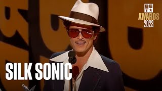 Bruno Mars amp Anderson Paak Win Album Of The Year For Silk Sonics Iconic Debut  BET Awards 23 [upl. by Ehtyaf]