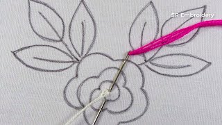 Easy Hand Embroidery Buttonhole Stitch New Flower Embroidery Design Beautiful Flower Hand Embroidery [upl. by Norine]