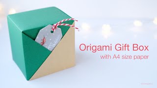 How to fold Origami gift Box with A4 size paper Giuseppi Baggi [upl. by Vallonia576]