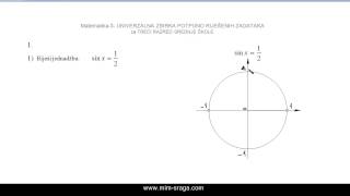 vjbr1 Elementarna ili osnovna trigonometrijska jednadžba  sin x  12  matematika  3 [upl. by Kimber417]