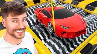 Lamborghini vs Big shredder MR BEAST mrbeast mrbeastchallenges lamborghini daliyvlog youtube [upl. by Hulbig503]