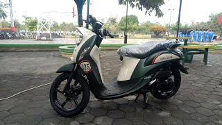 Full review warna baru yamaha new fino 125 fi sporty matte dark green hijau tua  di alun2 wates [upl. by Akiehsat]