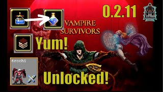 Vampire Survivors Santa Water Evolution  Krochi Unlock  Tiragisu Unlock Patch 0211 [upl. by Docilla369]