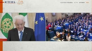 Mattarella quotAbbattere debito pubblico necessità ineludibilequot [upl. by Onailime]