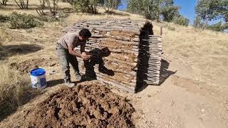 Building a hut with oak wood Perseverance of an Iranian man Survivalexplore [upl. by Nrubloc]