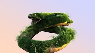 Cinema 4d  Arnold Render tutorial creature Grass and Moss [upl. by Akemit]