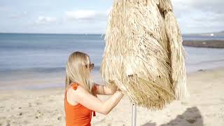 Beach Umbrella How to Quik Twist Easy setup No fly away [upl. by Richelle]