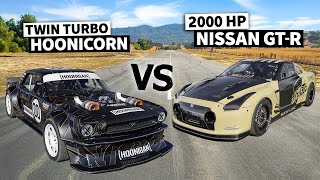 2000hp 6Second Nissan GTR “Kimbo” vs Lia Blocks 1400hp AWD Mustang NO PREP Drag Race [upl. by Aubigny]