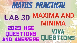 MATHS LAB 30MAXIMA AND MINIMA2023 HSE QUESTIONS AND ANSWERSVIVA QUESTIONS [upl. by Ellierim]