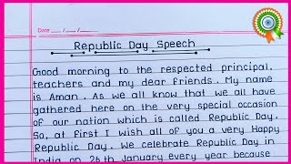 Republic Day Speech in English 2024  Speech on Republic Day in English  26 January Speech [upl. by Ashley541]