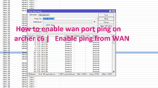 How to enable wan port ping on archer c6  Enable ping from WAN [upl. by Haran]