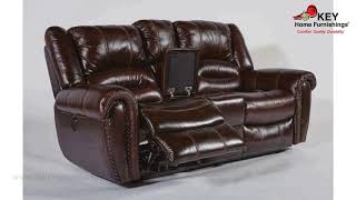 Flexsteel Crosstown Leather Gliding Reclining Loveseat with Console 1210 604  KEY Home [upl. by Eiclek]