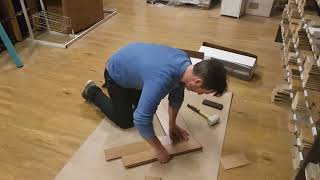 Engineered Wood Flooring  Installing Sherlock Click herringbone [upl. by Asilak596]