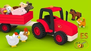 Los animales de granja y sus sonidos Caricaturas educativas para niños en español Learn Spanish [upl. by Mali]