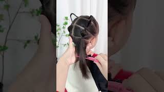 Sweet and cute cat ear hairstyle daily haircuts childrens hair ears hairstyle [upl. by Nnylecoj46]