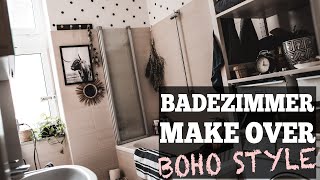 Kleines Badezimmer einrichten im Boho Style  Badezimmer Makeover  Julies Dresscode [upl. by Rol339]