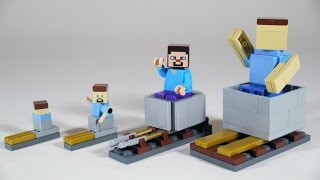 How To Build LEGO Minecraft Minecart amp Rails [upl. by Aborn]