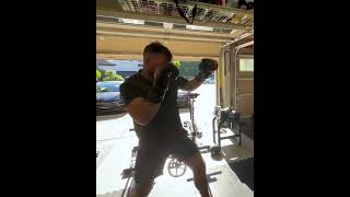 BISPING Hitting The Heavy Bag In His Garage [upl. by Kreager]