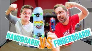 Fingerboard VS Handboard GAME OF SKATE  Andy Schrock Vs Casey Bechler [upl. by Heins]