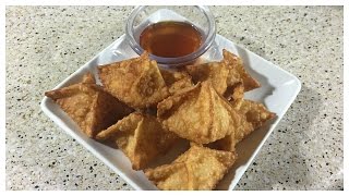 Fried Cream Cheese Wontons  IBeeTheChef [upl. by Helaina]