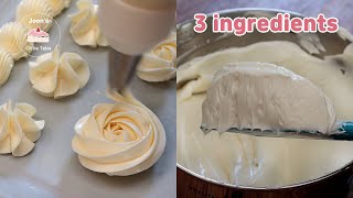 Simplest Basic Buttercream Frosting  not sweet [upl. by Emilie662]