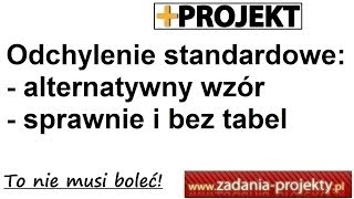 Odchylenie standardowe  alternatywny wzór na liczenie  sprawnie i bez tabel [upl. by Mallon]