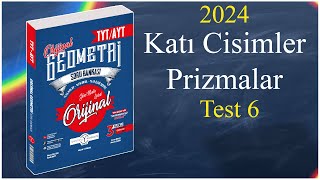 Katı CisimlerPrizmalar Test 6  Orijinal geometri soru bankası çözümleri 2024kudret hoca [upl. by Biondo]