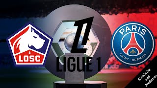 LOSC contre PSG  Ligue 1 2425  Simulation et prédiction [upl. by Elleynad]