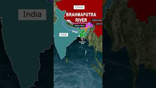 Brahmaputra River system through Animation  Map with Animation  upscmap upsc shorts river ias [upl. by Atilehs]