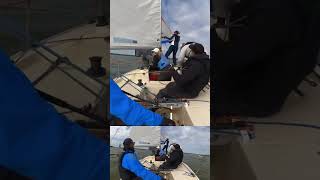 J24 weather mark rounding and spinnaker set sailing regatta boat learntosail j24 [upl. by Gilead]