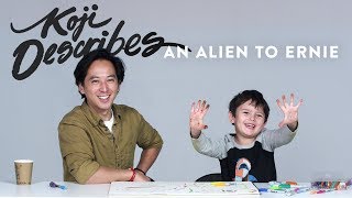 Koji Describes an Alien to Ernie the Illustrator  Kids Describe  HiHo Kids [upl. by Togram]