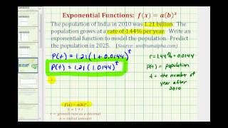 Exponential Function Application yabx  Population Growth of India [upl. by Plato]