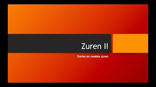 VWO Zuren II  Sterke en Zwakke Zuren [upl. by Asserac]