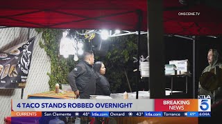 Employees badly beaten after 4 Los Angeles area taco stands robbed at gunpoint [upl. by Belldame106]