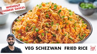 Veg Schezwan Fried Rice without Chinese sauces  Perfect Rice Boiling Tips  Chef Sanjyot Keer [upl. by Eniretac505]