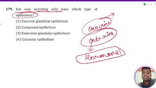 Ear wax secreting cells have which type of epithelium 1 Columnar epithelium 2 Exocrine glandula [upl. by Cleveland]