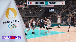 France vs Japan  Olympics 2024 Basketball  Group B  NBA 2K24 [upl. by Netsirhk]