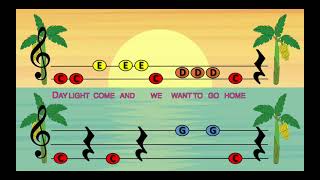 DayO Banana Boat Song PlayAlong with lyrics boomwhackers handbells xylophones [upl. by Annauqal24]